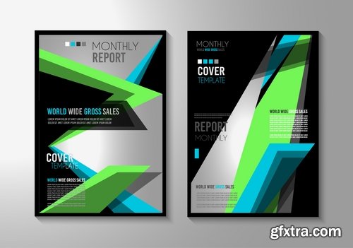 Collection of book cover template log example flyer banner vector image 3-25 EPS