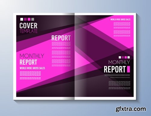 Collection of book cover template log example flyer banner vector image 3-25 EPS