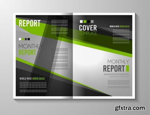 Collection of book cover template log example flyer banner vector image 3-25 EPS