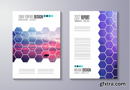 Collection of book cover template log example flyer banner vector image 3-25 EPS