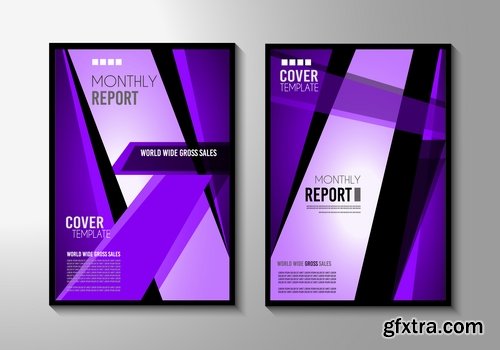 Collection of book cover template log example flyer banner vector image 3-25 EPS