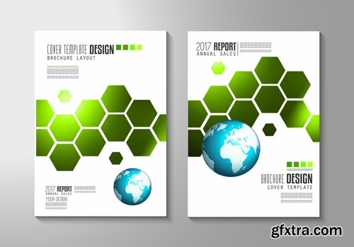 Collection of book cover template log example flyer banner vector image 3-25 EPS