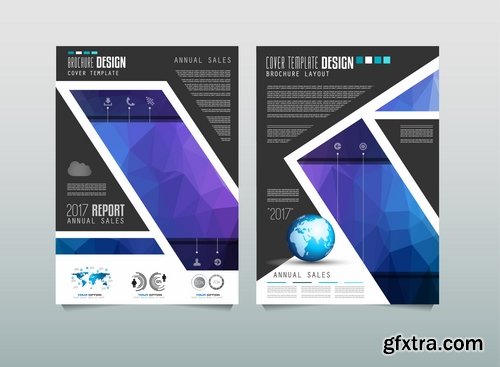 Collection of book cover template log example flyer banner vector image 3-25 EPS