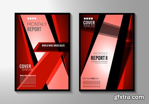 Collection of book cover template log example flyer banner vector image 3-25 EPS