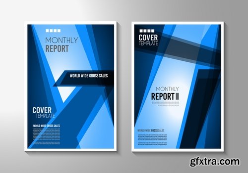 Collection of book cover template log example flyer banner vector image 3-25 EPS