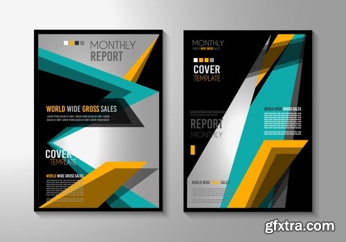 Collection of book cover template log example flyer banner vector image 3-25 EPS