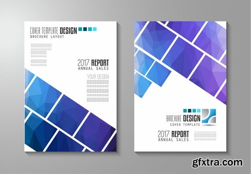 Collection of book cover template log example flyer banner vector image 3-25 EPS