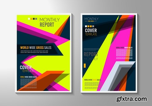 Collection of book cover template log example flyer banner vector image 3-25 EPS