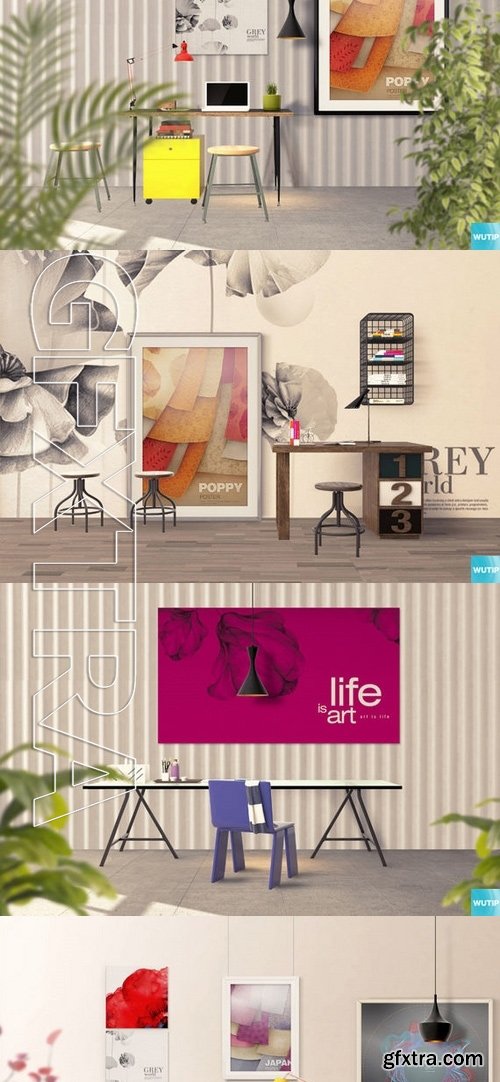 Art Wall Mockups - Interior Work Desk