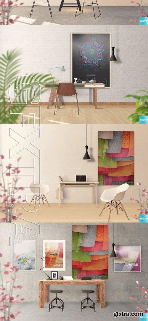 Art Wall Mockups - Interior Work Desk