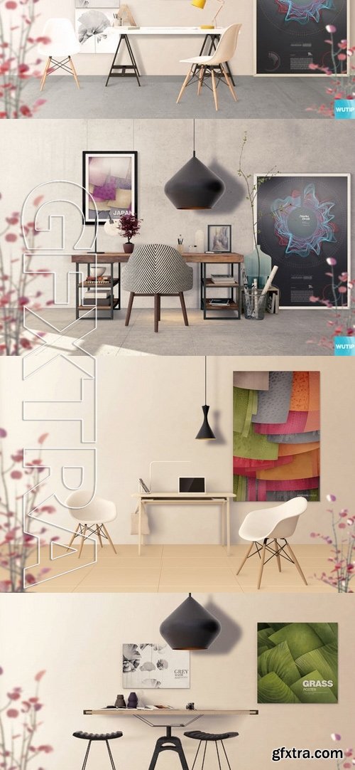 Art Wall Mockups - Interior Work Desk