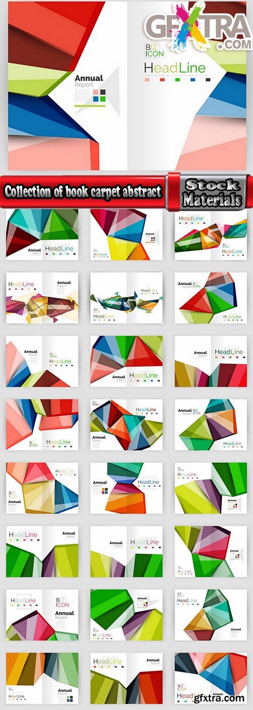 Collection of book carpet abstract template log example flyer banner vector image 5-25 EPS