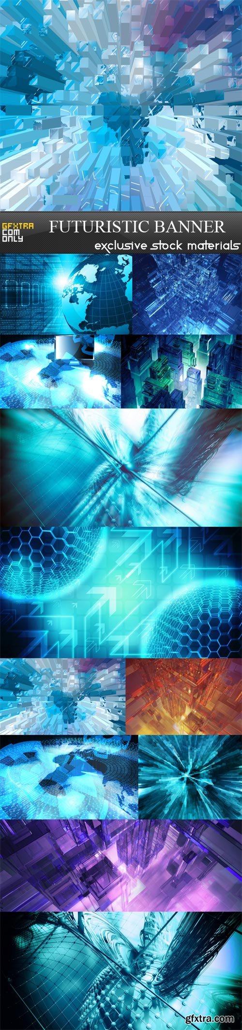 Futuristic banner, 12 UHQ JPEG