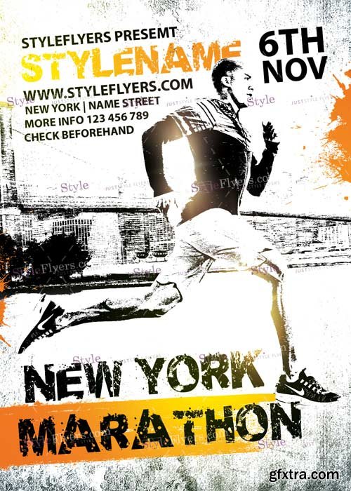 New York Marathon V3 PSD Flyer Template