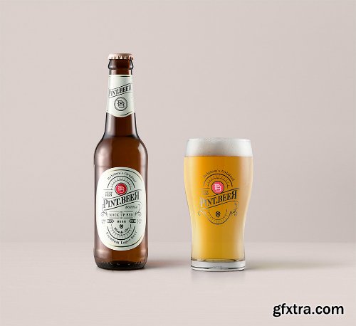 Amber PSD Beer Bottle Mockup