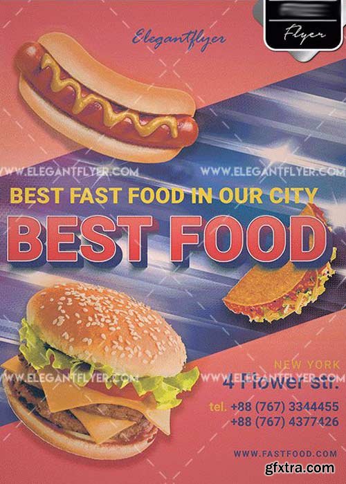 Best Food V5 Flyer PSD Template + Facebook cover