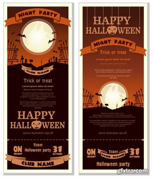 Collection of halloween pumpkin Thanksgiving autumn festival flyer banner invitation card 25 EPS