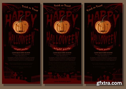 Collection of halloween pumpkin Thanksgiving autumn festival flyer banner invitation card 25 EPS