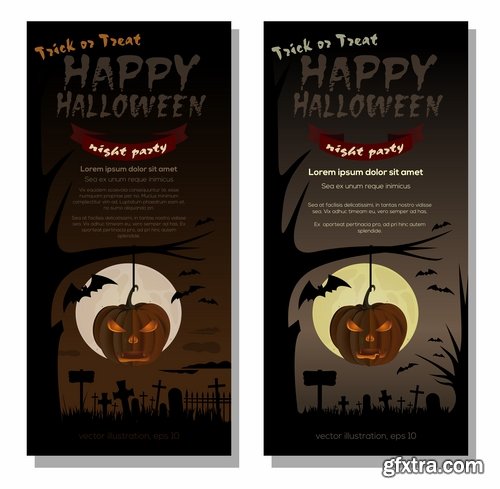 Collection of halloween pumpkin Thanksgiving autumn festival flyer banner invitation card 25 EPS