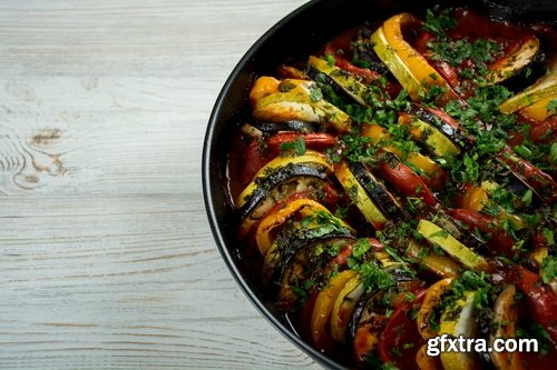 Collection ratatouille steamed vegetables grilled eggplant and tomato stew spice 25 HQ Jpeg