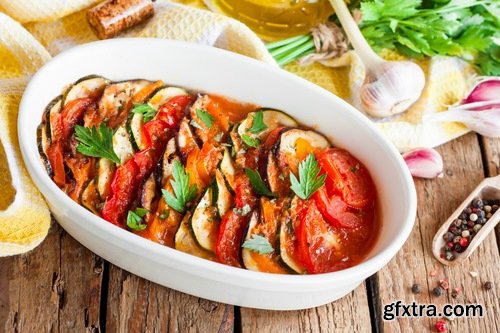 Collection ratatouille steamed vegetables grilled eggplant and tomato stew spice 25 HQ Jpeg