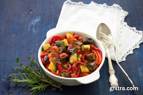 Collection ratatouille steamed vegetables grilled eggplant and tomato stew spice 25 HQ Jpeg