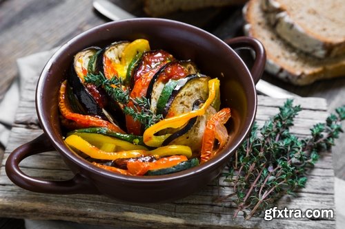 Collection ratatouille steamed vegetables grilled eggplant and tomato stew spice 25 HQ Jpeg