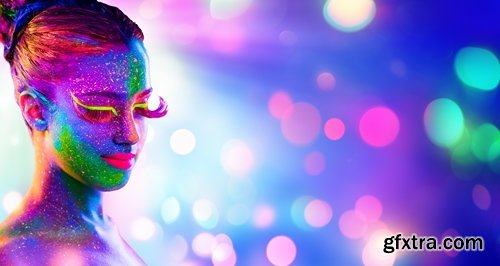 Collection of ultraviolet girl woman in fluorescent paint body painting 25 HQ Jpeg