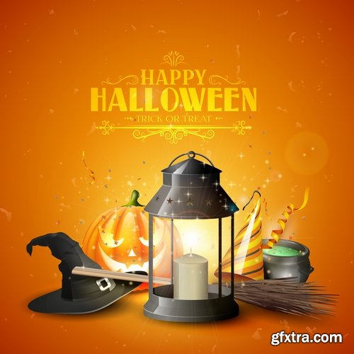 Collection of halloween pumpkin Thanksgiving autumn festival vector image 25 EPS