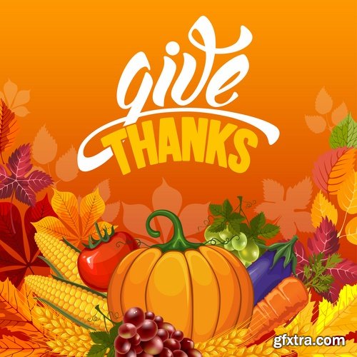 Collection of halloween pumpkin Thanksgiving autumn festival vector image 25 EPS