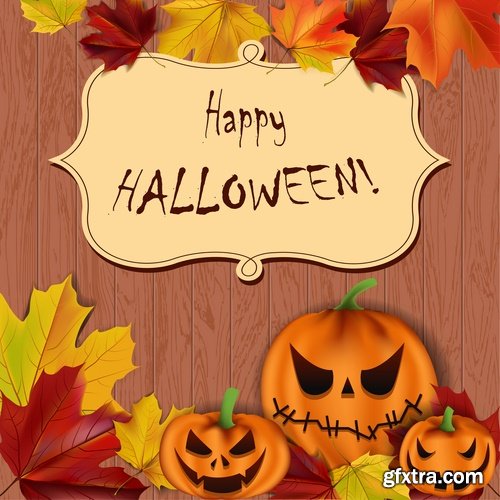 Collection of halloween pumpkin Thanksgiving autumn festival vector image 25 EPS