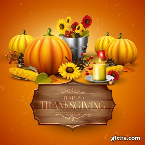 Collection of halloween pumpkin Thanksgiving autumn festival vector image 25 EPS