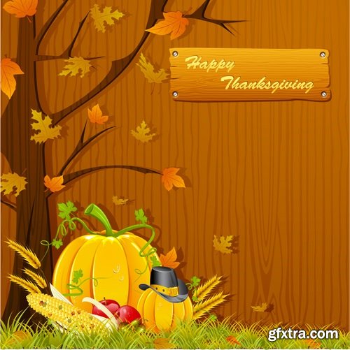 Collection of halloween pumpkin Thanksgiving autumn festival vector image 25 EPS