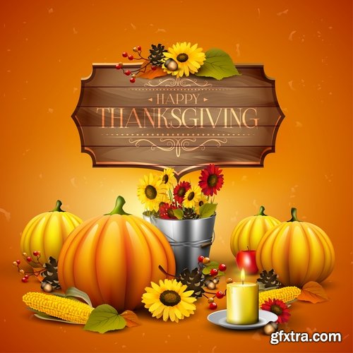 Collection of halloween pumpkin Thanksgiving autumn festival vector image 25 EPS