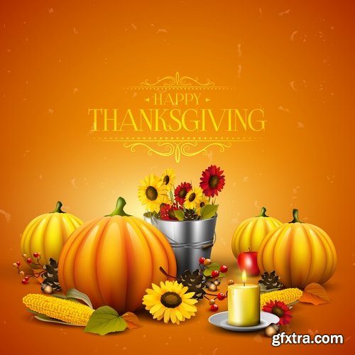 Collection of halloween pumpkin Thanksgiving autumn festival vector image 25 EPS