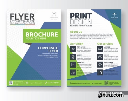 Collection of book cover template log example flyer banner vector image 4-25 EPS