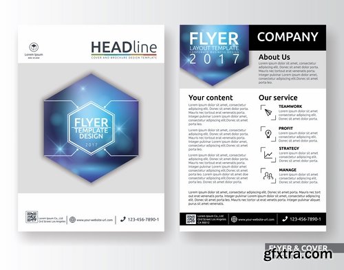 Collection of book cover template log example flyer banner vector image 4-25 EPS