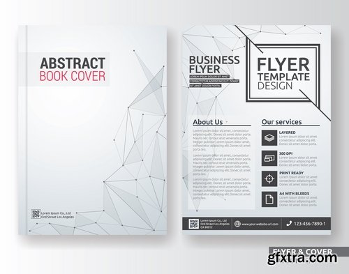 Collection of book cover template log example flyer banner vector image 4-25 EPS