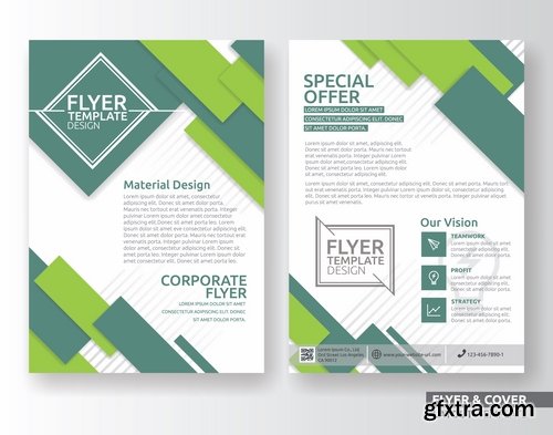 Collection of book cover template log example flyer banner vector image 4-25 EPS