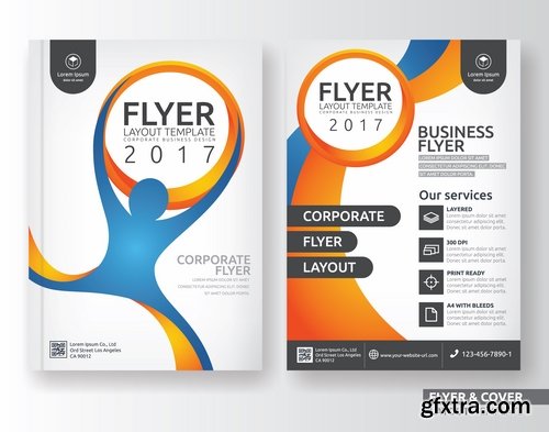 Collection of book cover template log example flyer banner vector image 4-25 EPS