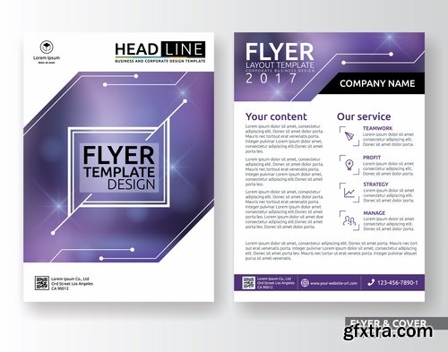 Collection of book cover template log example flyer banner vector image 4-25 EPS