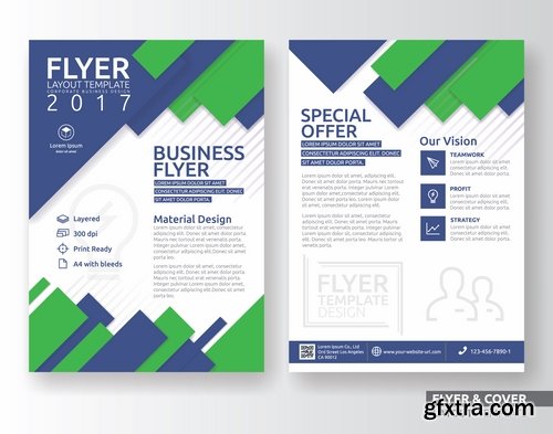 Collection of book cover template log example flyer banner vector image 4-25 EPS