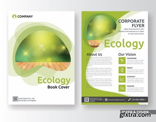 Collection of book cover template log example flyer banner vector image 4-25 EPS