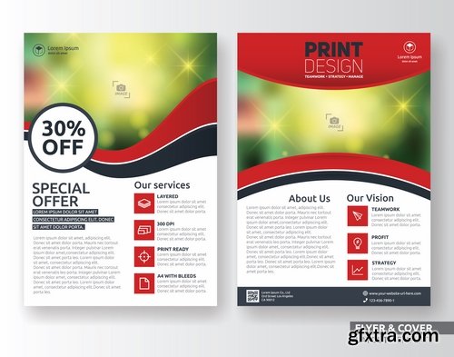 Collection of book cover template log example flyer banner vector image 4-25 EPS