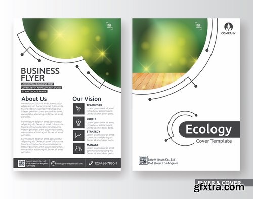 Collection of book cover template log example flyer banner vector image 4-25 EPS