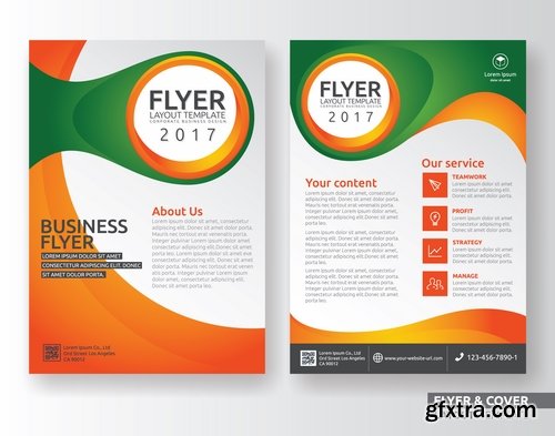 Collection of book cover template log example flyer banner vector image 4-25 EPS