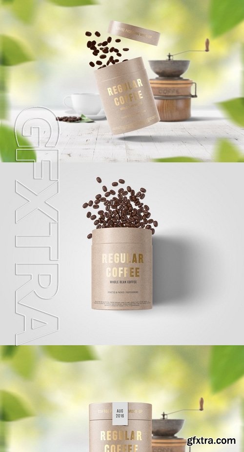 Paper Tube Coffee Packaging Mock-Up Set 2