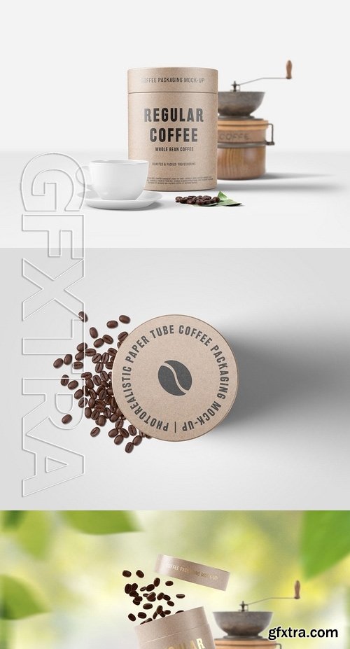 Paper Tube Coffee Packaging Mock-Up Set 2