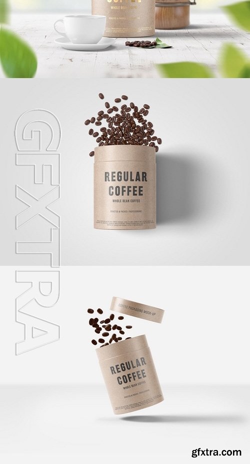 Paper Tube Coffee Packaging Mock-Up Set 2