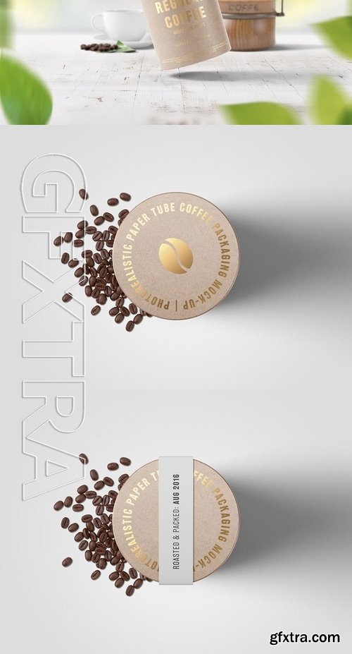 Paper Tube Coffee Packaging Mock-Up Set 2